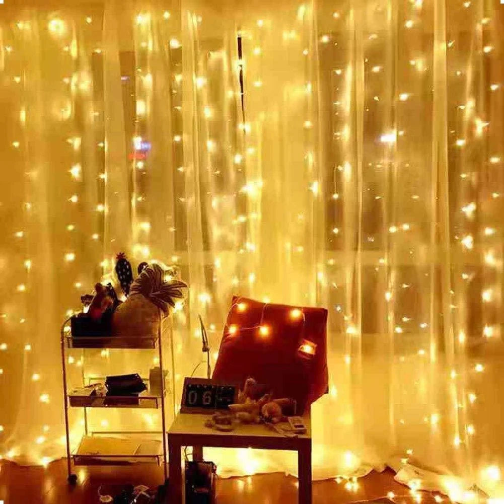 LED Christmas Curtain Garland – Xmas & New Year Décor