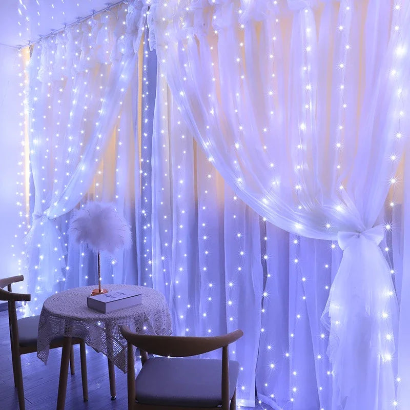 LED Christmas Curtain Garland – Xmas & New Year Décor