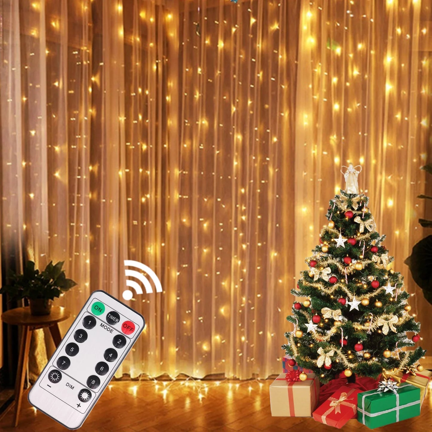 LED Christmas Curtain Garland – Xmas & New Year Décor