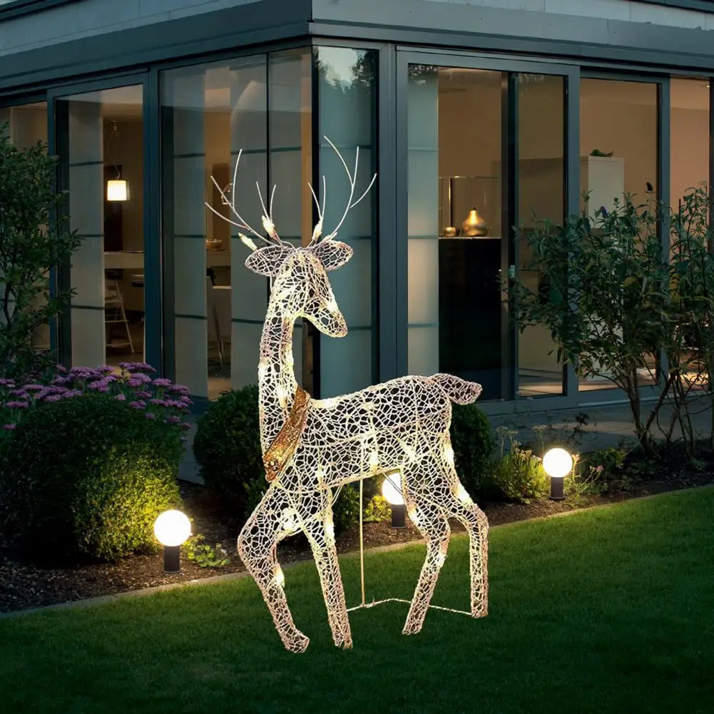 Glowing Metal Reindeer Set – LED Christmas Deer Decorations