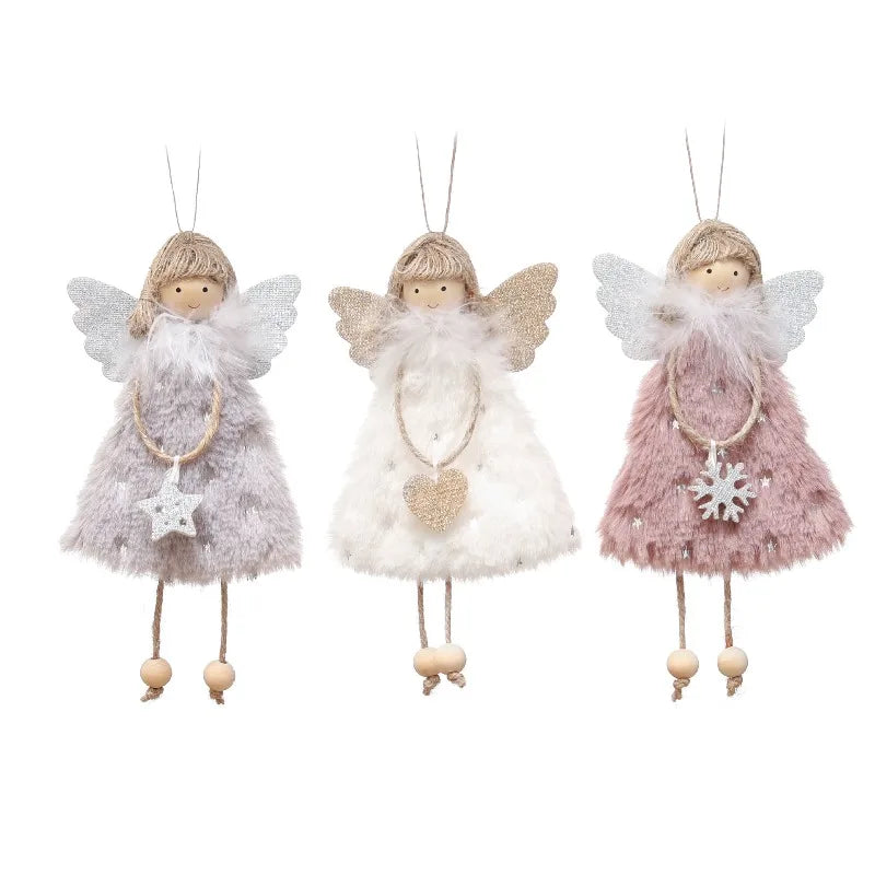 Cute Plush Christmas Angel Pendant – Holiday Ornament for Tree & Gifts