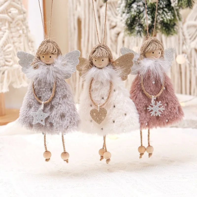 Cute Plush Christmas Angel Pendant – Holiday Ornament for Tree & Gifts