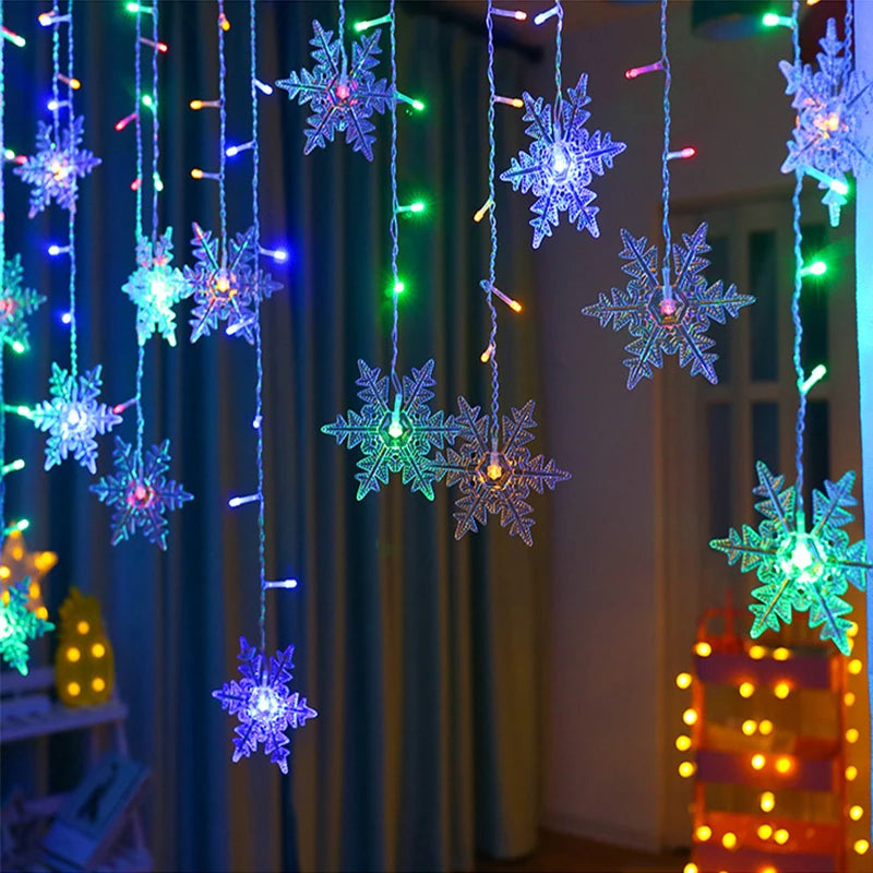 Xmas Cove 3.2M Snowflake LED Lights – Waterproof Flashing Fairy Lights