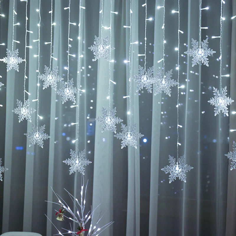 Xmas Cove 3.2M Snowflake LED Lights – Waterproof Flashing Fairy Lights