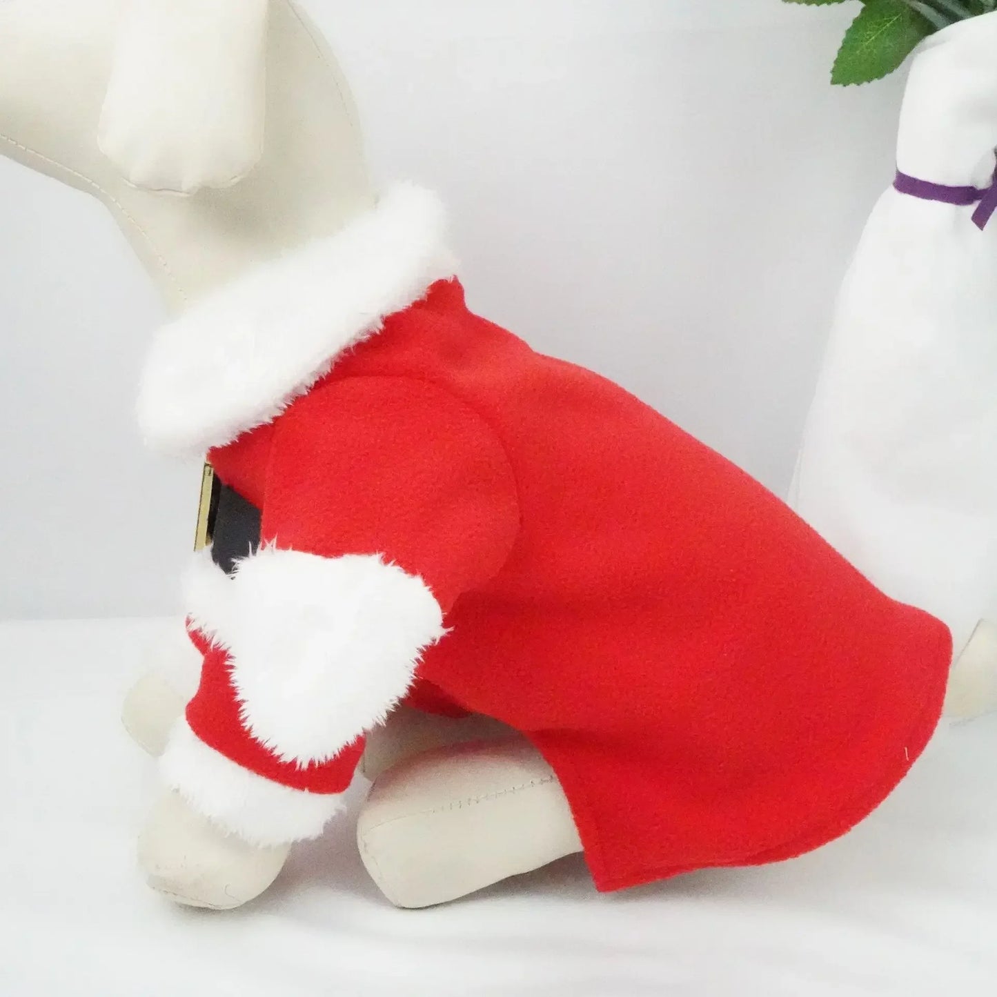 Christmas Dog Fleece Coat – Santa Claus Costume for Puppies