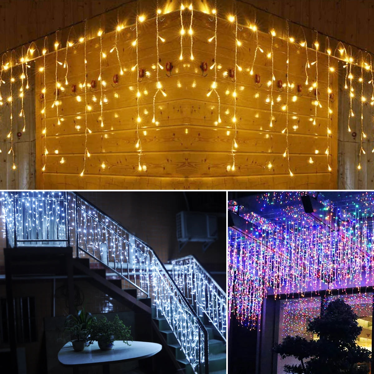 5M LED Christmas Drop Lights – Outdoor Garland & Curtain Icicle