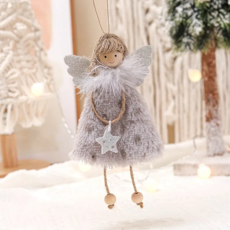 Cute Plush Christmas Angel Pendant – Holiday Ornament for Tree & Gifts