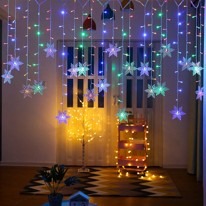 Xmas Cove 3.2M Snowflake LED Lights – Waterproof Flashing Fairy Lights