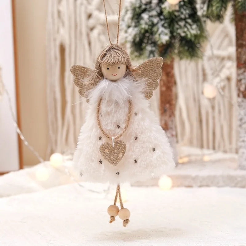 Cute Plush Christmas Angel Pendant – Holiday Ornament for Tree & Gifts